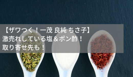 【ザワつく！一茂 良純 ちさ子】激売れの「金山寺味噌 山塩 ポン酢」！マダム絶賛の調味料？