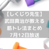 【しくじり先生】武田真治の筋トレでしくじらない方法まとめ｜7月12日放送